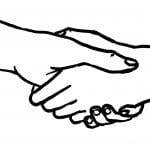 left hand shake illustration